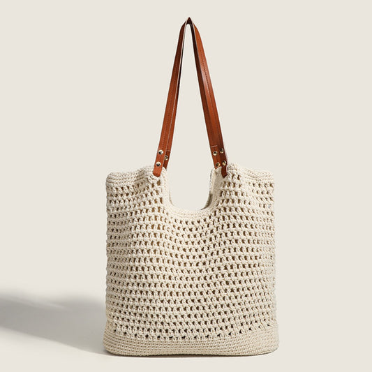 Bolso hobo tejido a mano, bolso informal versátil, bolso de playa, bolso de hombro de gran capacidad