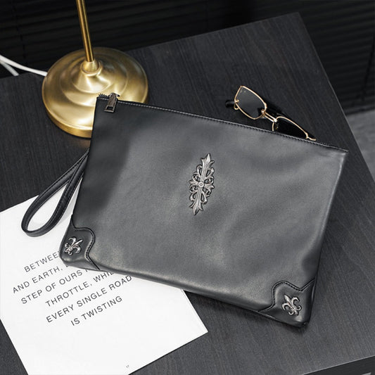 Bolsos de mano de noche elegantes para hombre, bolsos bandolera con remaches, bolsos de muñeca para iPad, monederos de pulsera, bolso de pulsera.