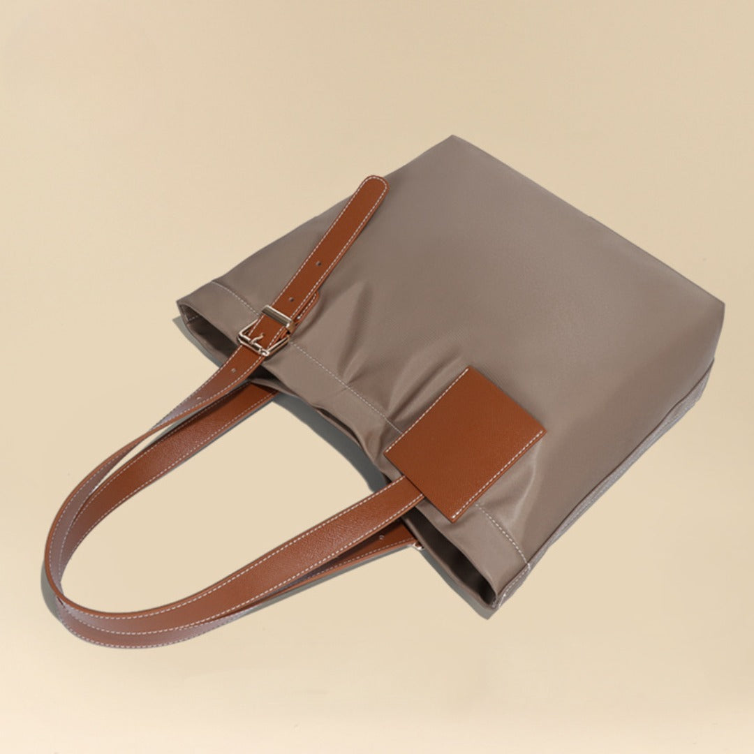 Bolso tote de tela de nailon elegante - Bolso informal de color liso para mamás, ideal para viajes y uso diario 