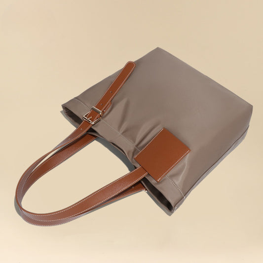 Bolso tote de tela de nailon elegante - Bolso informal de color liso para mamás, ideal para viajes y uso diario 