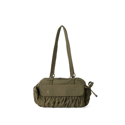 Bolso pequeño de hombro para mujer, bolso de hombro plisado de nailon, bolso baguette, bolso hobo de gran capacidad y a la moda para mujer 
