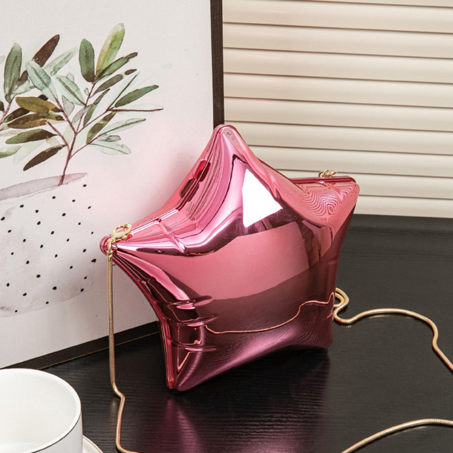 Bolso de noche con cadena de pentagrama plateado, monedero pequeño de acrílico, monedero para llaves y pintalabios, bolso bandolera para fiesta, bolso de fiesta, bolso de mano para graduación, bolso de boda 