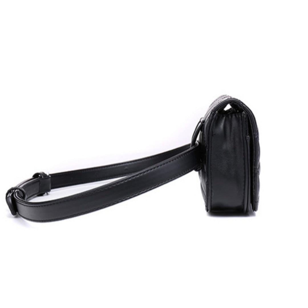 Riñonera pequeña para mujer Rivet: bolso de cintura informal y moderno para viajes, deportes, vacaciones, correr y playa; compacta, elegante y funcional. 