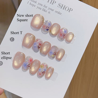 0986 - Uñas postizas hechas a mano, de presión, removibles