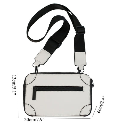 Bolso bandolera sencillo para hombre, bolso tipo caja de diseño elegante, bolso pequeño tipo cartera. 