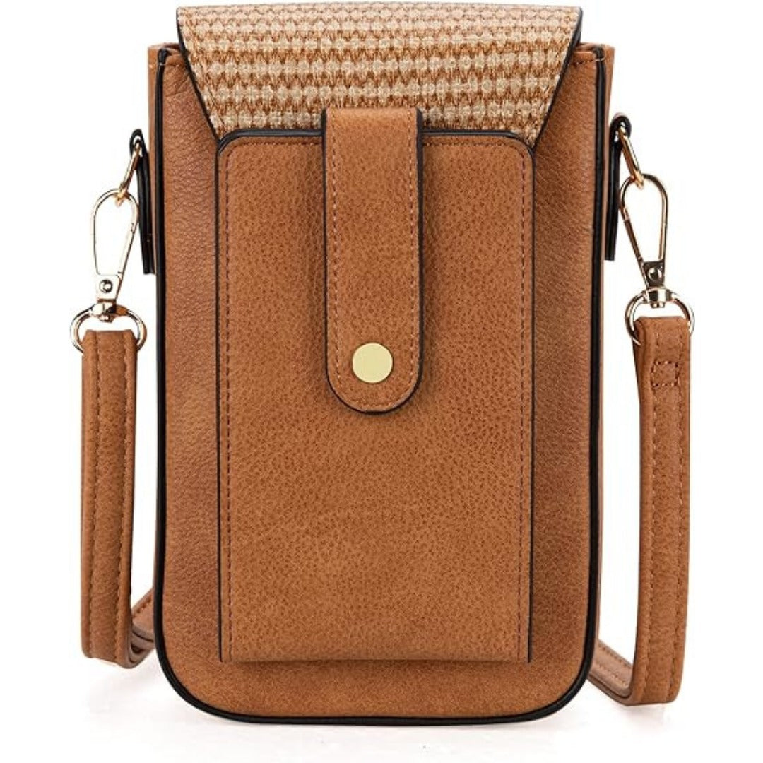 Bolso de mujer informal vertical para móvil, bolso bandolera pequeño de paja, bolso cruzado de moda 