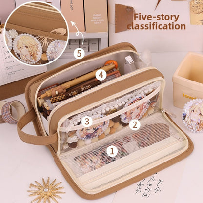 Simple Pencil Case Large Capacity – Dirt-Resistant Transparent Stationery Box for Primary School Students, Ideal Pencil Case