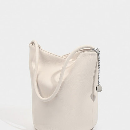 Bolso tipo cubo retro de piel suave, bolso de hombro para mujer, bolso tote para ir al trabajo 