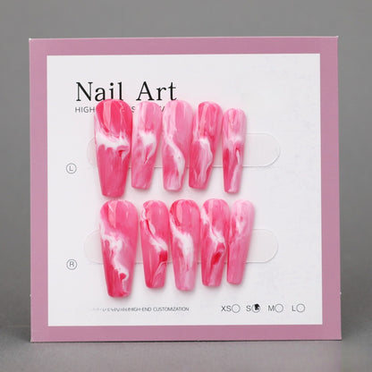 Ideas de uñas con efecto ataúd en rosa intenso BMQH3743