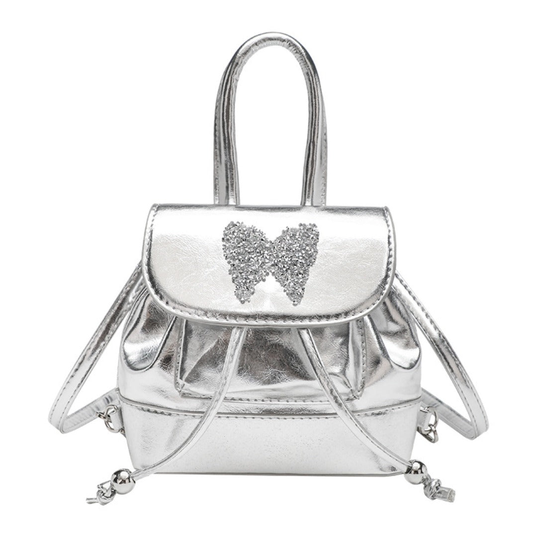 Mochila pequeña plateada, bolso de mujer versátil y moderno para viajes, mochila mini, bolso de estudiante, bolso pequeño tipo mochila para mujer 