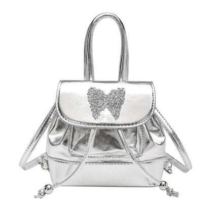 Mochila pequeña plateada, bolso de mujer versátil y moderno para viajes, mochila mini, bolso de estudiante, bolso pequeño tipo mochila para mujer 