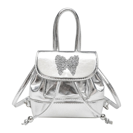 Mochila pequeña plateada, bolso de mujer versátil y moderno para viajes, mochila mini, bolso de estudiante, bolso pequeño tipo mochila para mujer 