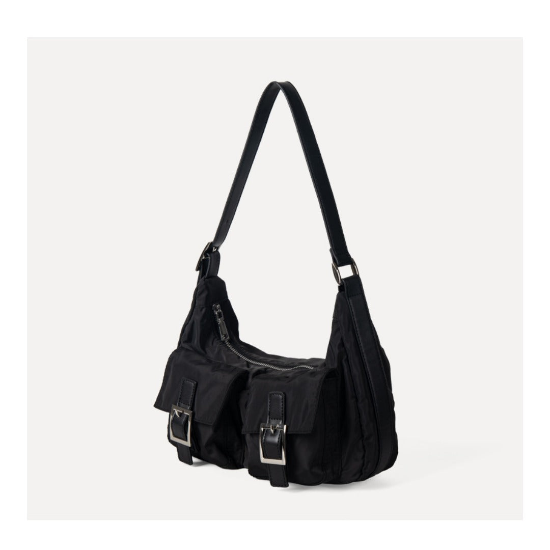 Bolso bandolera ligero de nailon con múltiples bolsillos, bolso de mano versátil para mujer, bolso hobo pequeño para mujer 