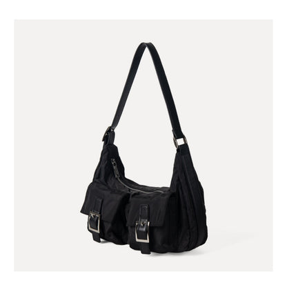 Bolso bandolera ligero de nailon con múltiples bolsillos, bolso de mano versátil para mujer, bolso hobo pequeño para mujer 
