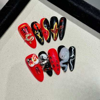 1023- Handmade press on nails fake nails removable