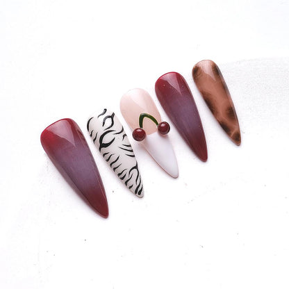 1076 Uñas postizas reutilizables hechas a mano para decoración de uñas