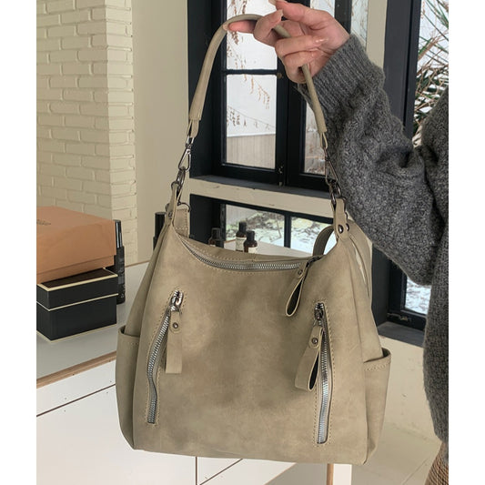 Bolso hobo vintage de gran capacidad para mujer, bolso tote de moda femenina, bolso portátil texturizado para ir al trabajo 