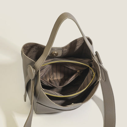 Early Autumn Women's Bag, Textured Crossbody Bucket Bag, Large Capacity Handheld Shoulder Bag