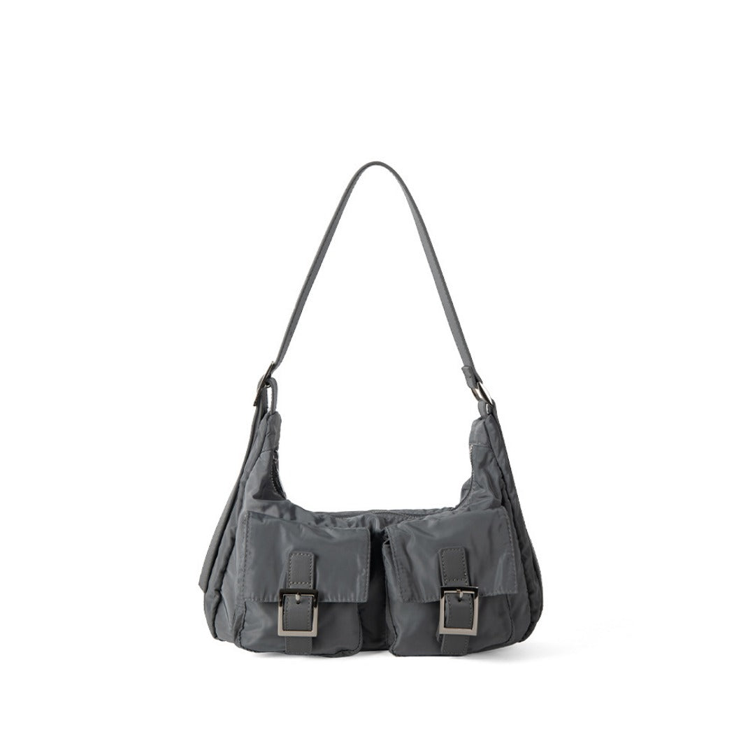 Bolso bandolera ligero de nailon con múltiples bolsillos, bolso de mano versátil para mujer, bolso hobo pequeño para mujer 