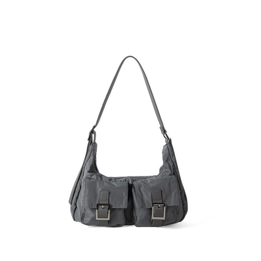 Bolso bandolera ligero de nailon con múltiples bolsillos, bolso de mano versátil para mujer, bolso hobo pequeño para mujer 