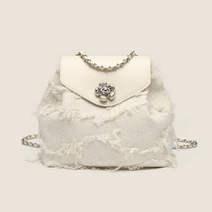 Mochila tipo bolso para mujer, mochila de cadena de diseño casual y moderno, mochila pequeña de hombro 