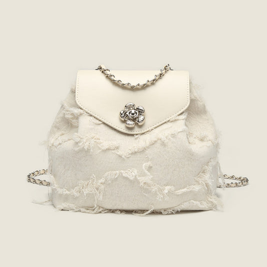 Mochila tipo bolso para mujer, mochila de cadena de diseño casual y moderno, mochila pequeña de hombro 