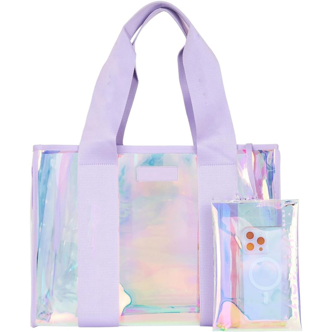 Bolso tote transparente para mujer, de gran capacidad y colorido; bolso de playa impermeable, bolsa de natación, bolsa impermeable para guardar el móvil, bolso transparente para eventos en estadios. 