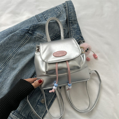 Mochila tipo bolso para chicas adolescentes, nueva mochila plateada para mujer, mochila informal 