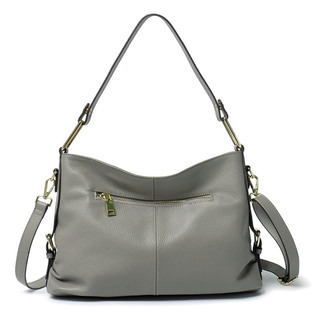 Elegante bolso de piel auténtica - Bolso hobo y bolso bandolera de piel con estilo 