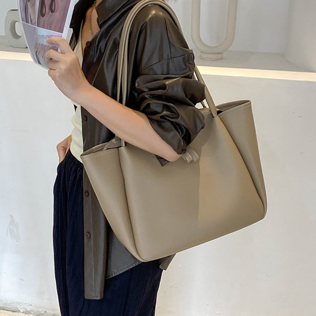 Bolso tote grande y elegante para mujer: bolso de mano con material PU suave y gran capacidad para un estilo hobo de uso diario. 