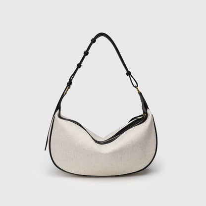 Bolso Hobo sencillo y elegante: bolso de hombro informal y versátil, perfecto para otoño e invierno. Bolso de lona para llevar bajo el brazo. 