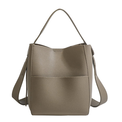 Early Autumn Women's Bag, Textured Crossbody Bucket Bag, Large Capacity Handheld Shoulder Bag