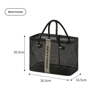 Bolsa de baño de malla, bolsa de baño con bolsillo de malla para artículos de aseo de natación, bolsa de baño para hombre, bolsa de almacenamiento grande 