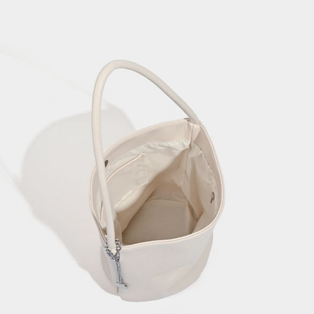 Bolso tipo cubo retro de piel suave, bolso de hombro para mujer, bolso tote para ir al trabajo 