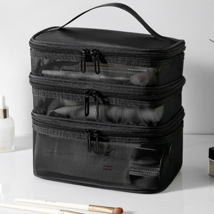 Mesh cosmetic bag, lightweight large capacity three-layer toilet bag, double-layer storage bag, travel mesh bag, tool storage box portable, Mesh ShowerTote Bag,