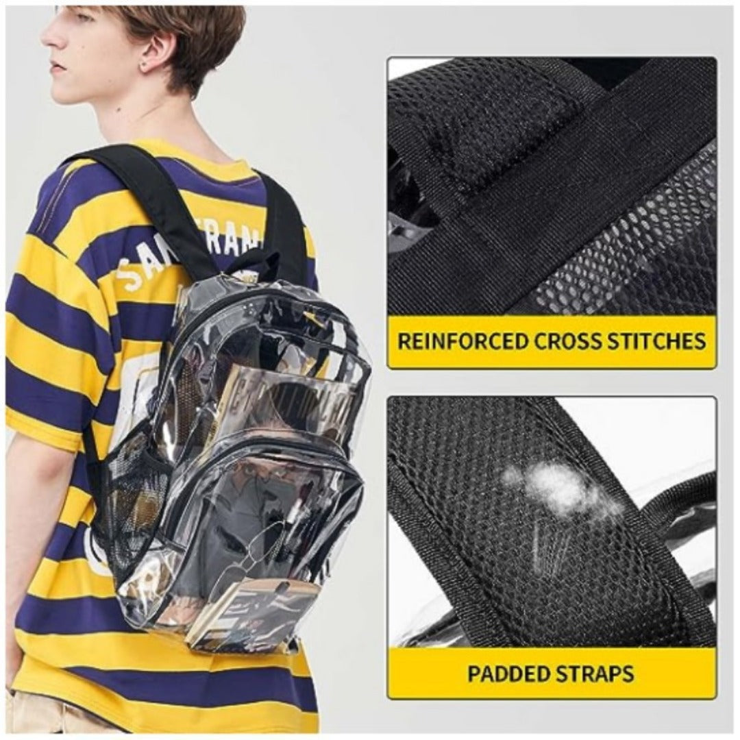 Mochila transparente, mochila transparente de PVC, mochila estudiantil versátil, sencilla y moderna, impermeable. 