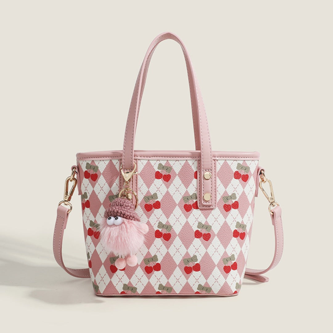 Bolso tote para mujer, bolso de hombro con diseño de cerezas, bolso con asa superior y correa cruzada 