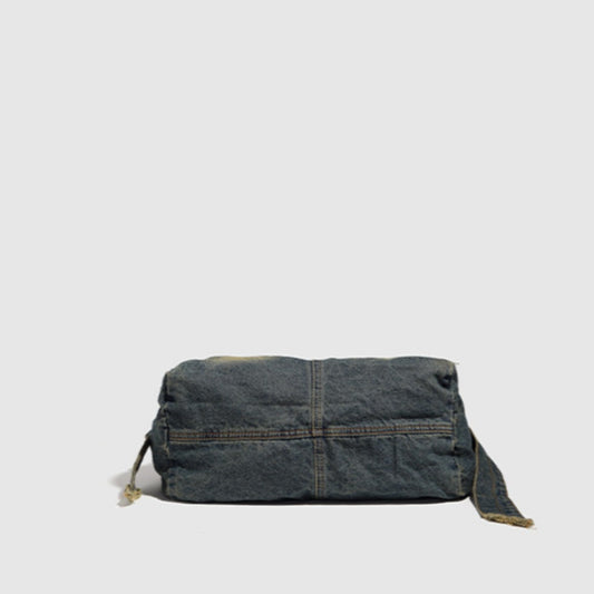 Bolso hobo de mezclilla desgastada, bolso hobo de hombro de gran capacidad, bolso de hombro retro de mezclilla, estilo dulce y moderno 