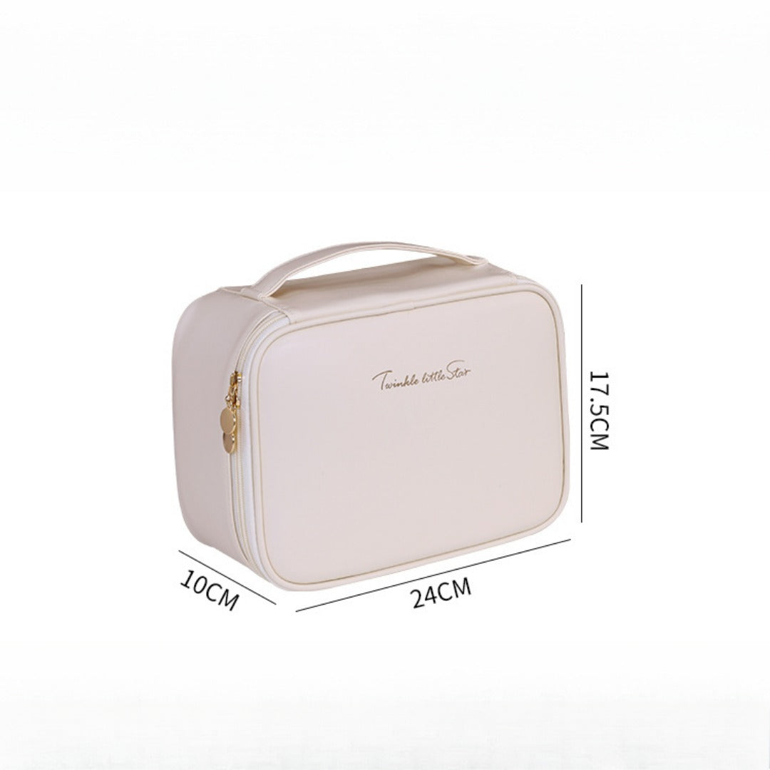 Makeup bag with compartments, makeup bag organizer, 6 large divisions portable large capacity high-end makeup bag, travel makeup brush cosmetic storage bag