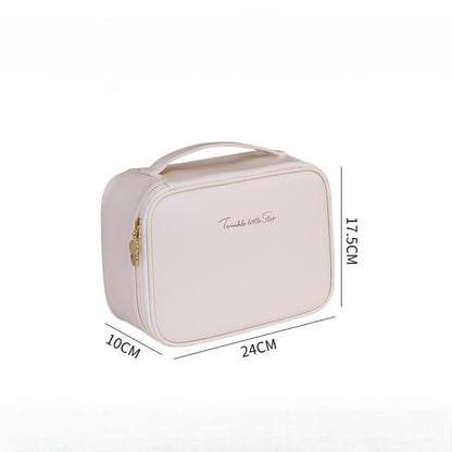 Makeup bag with compartments, makeup bag organizer, 6 large divisions portable large capacity high-end makeup bag, travel makeup brush cosmetic storage bag