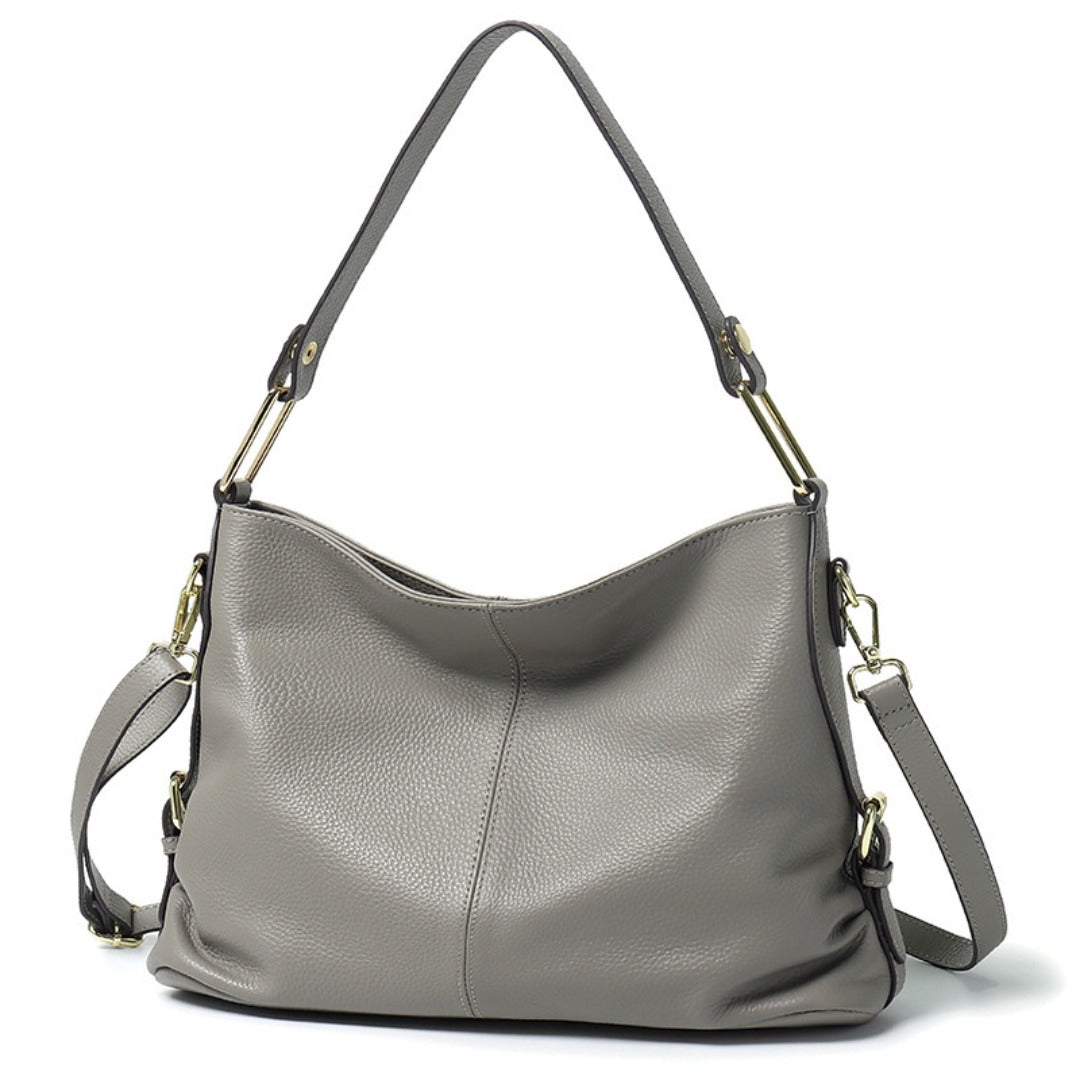 Elegante bolso de piel auténtica - Bolso hobo y bolso bandolera de piel con estilo 