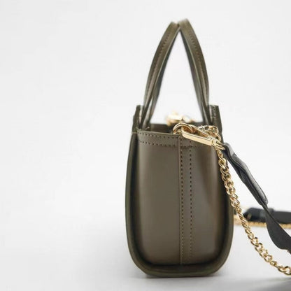 Bolso tote verde militar elegante para mujer - Bolso bandolera versátil con correa para guitarra, ideal para uso diario 