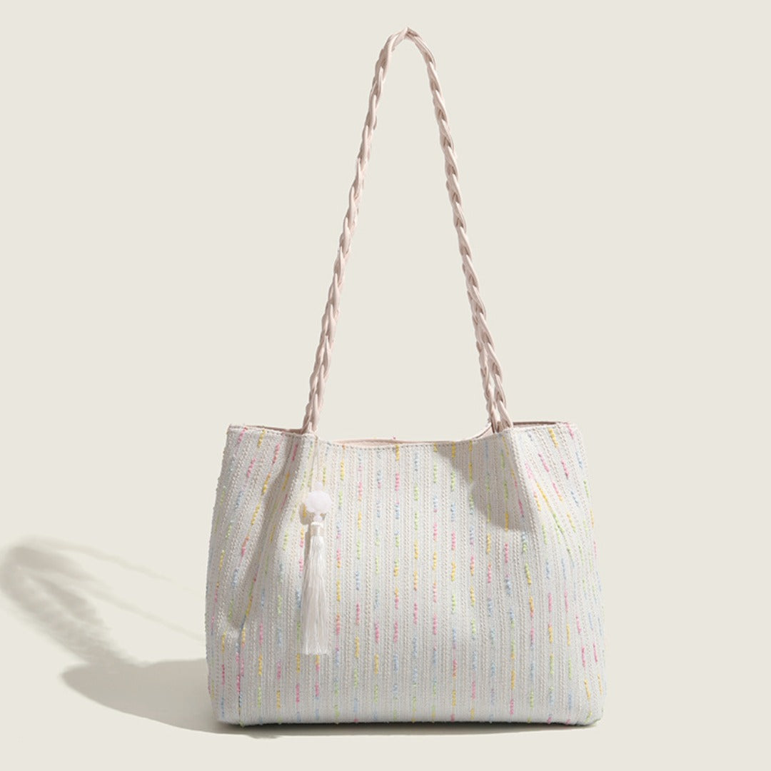 Bolso tote de punto, bolso hobo para mujer, bolso de hombro de gran capacidad para mujer, bolso de lona para llevar debajo del brazo para mujer 