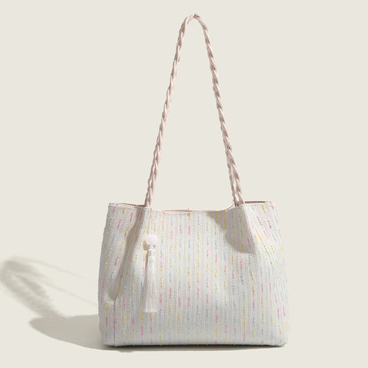 Bolso tote de punto, bolso hobo para mujer, bolso de hombro de gran capacidad para mujer, bolso de lona para llevar debajo del brazo para mujer 