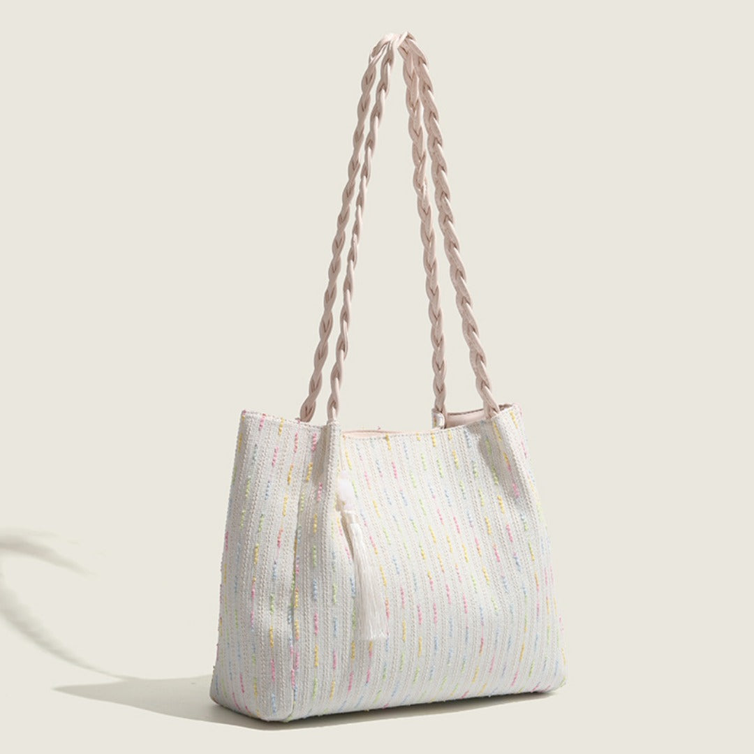 Bolso tote de punto, bolso hobo para mujer, bolso de hombro de gran capacidad para mujer, bolso de lona para llevar debajo del brazo para mujer 