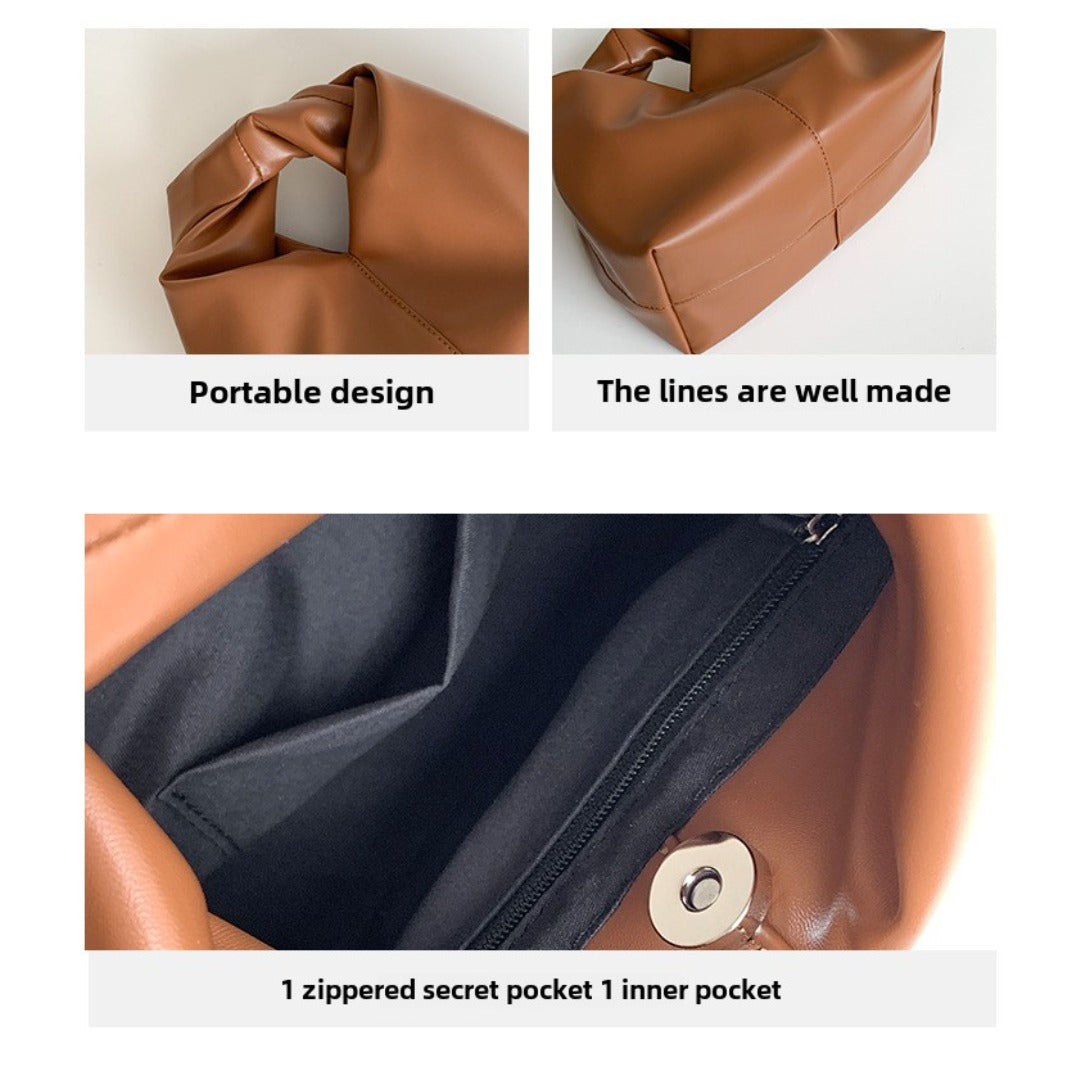 Bolso nube de verano, bolso de mano para mujer, bolso tote pequeño, bolso tote de piel suave plisado 