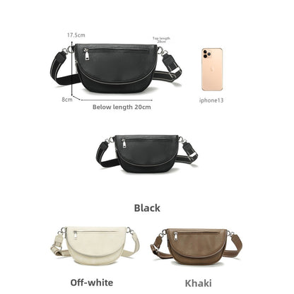 Elegante bolso bandolera pequeño – Bolso tipo silla de montar con múltiples bolsillos, perfecto para el uso diario de la mujer. 