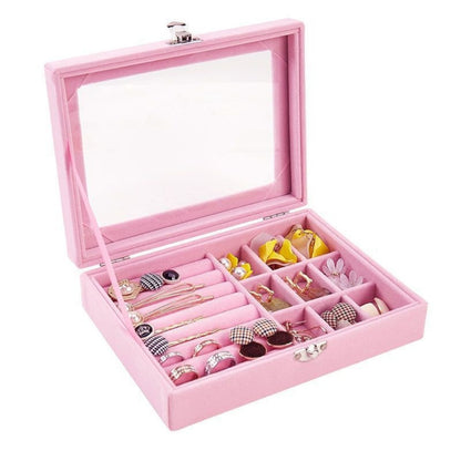 Flannel dustproof jewelry box with lid, ring earrings, earrings, necklace storage box, anti-oxidation jewelry storage box