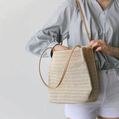 Bolso hobo tejido, bolso hobo bohemio de verano, bolso de hombro con cierre magnético, bolso de paja de playa para el verano 