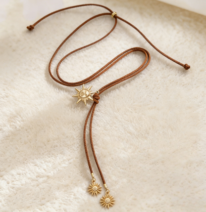 Minimalist Star & Sun Tassel Necklace